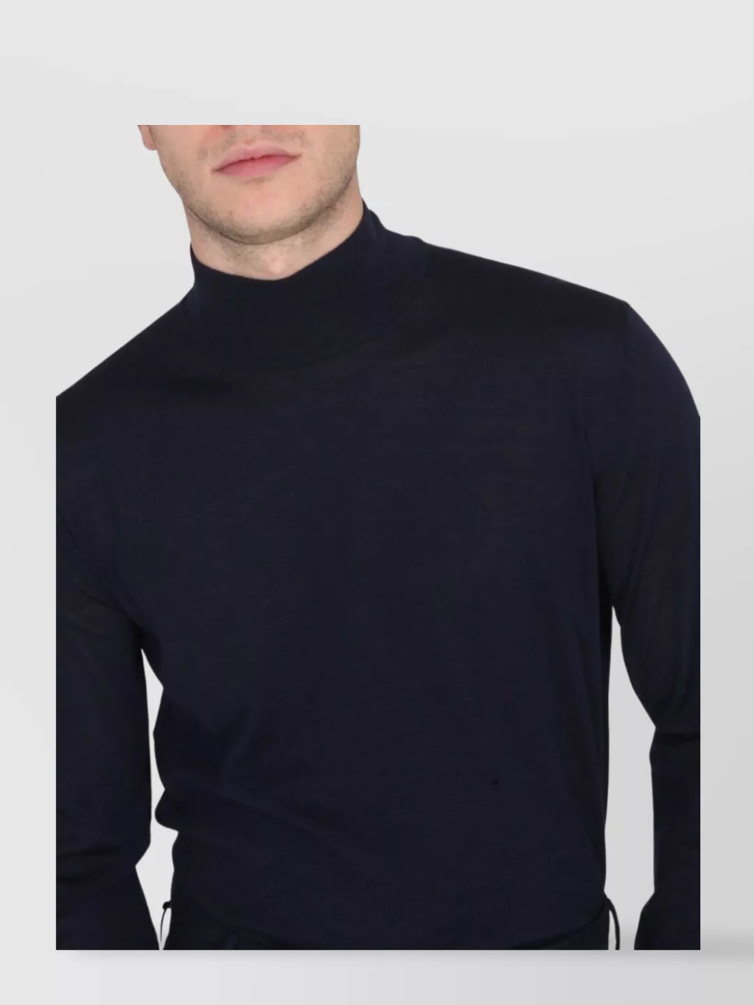 Pt Torino High Neck Ribbed Collar Turtleneck Shirt