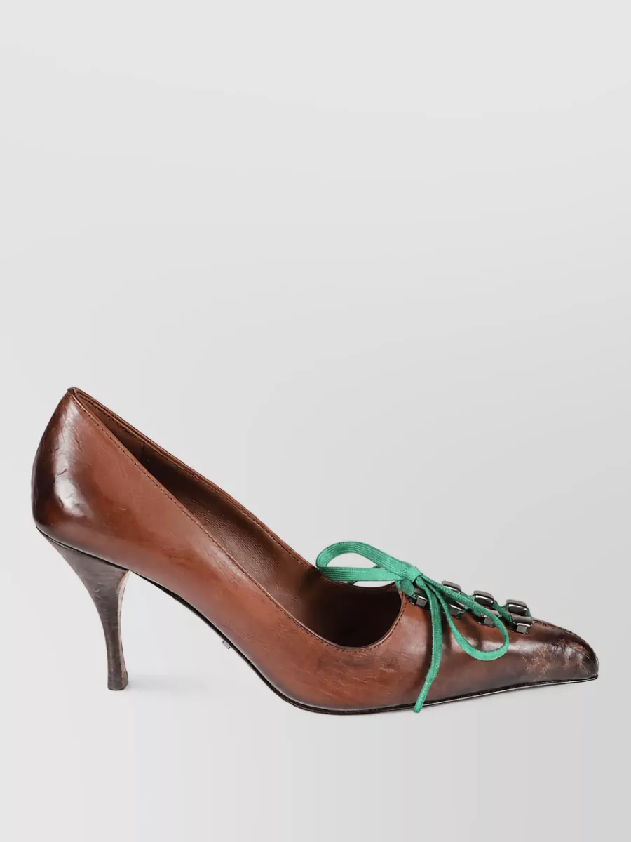 Prada leather lace-up shoes