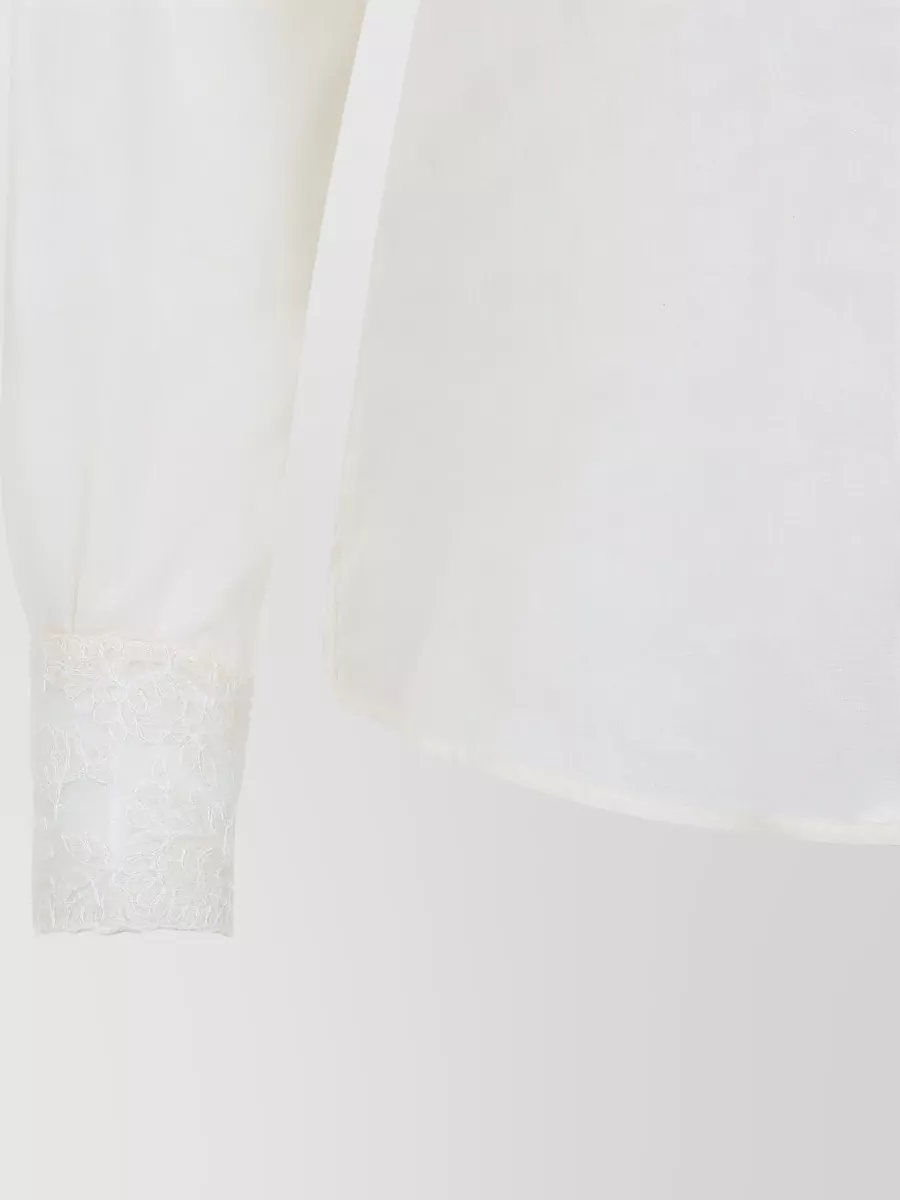 Ermanno Scervino Shirt Collared Neck Cuffed Sleeves Lace Detailing