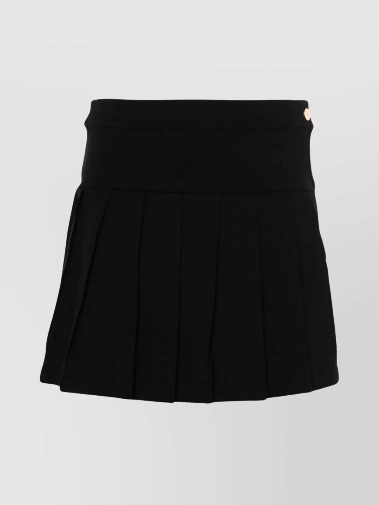 Shop Palm Angels High Waist Pleated Mini Skirt With Button Detailing