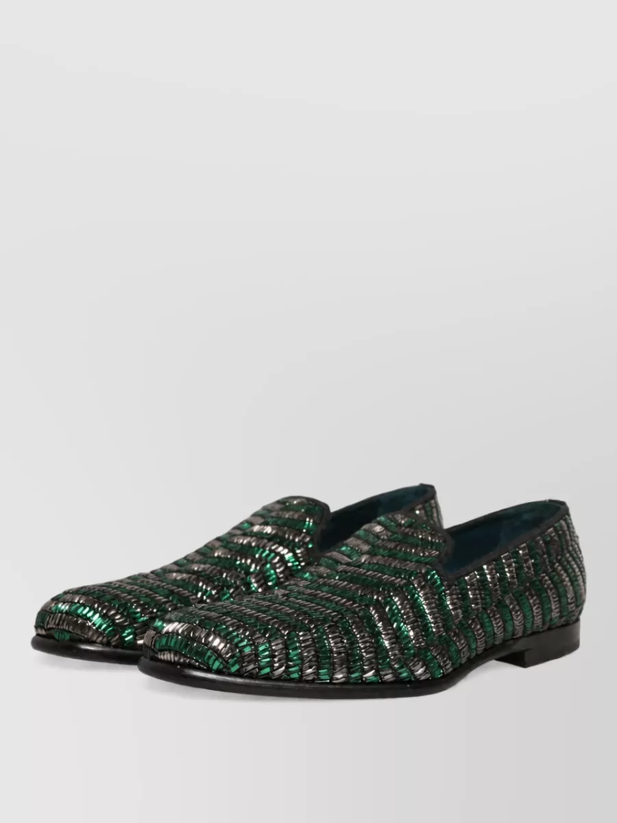 Dolce&Gabbana Leather Embellished Slippers