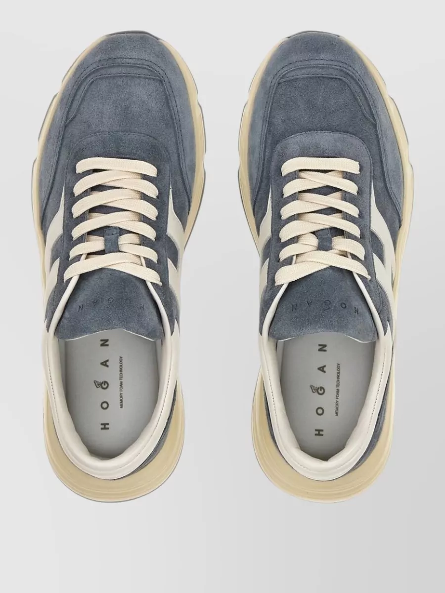 Hogan Sneaker Low Round Toe Nylon Silk Suede