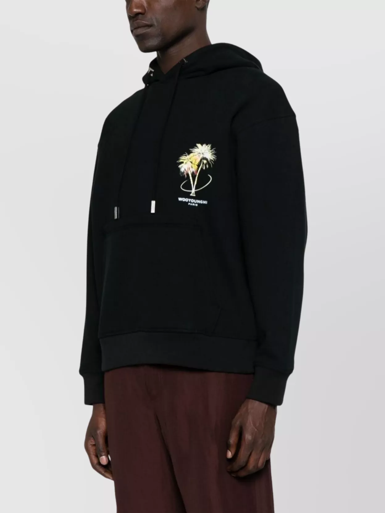 Wooyoungmi Graphic Print Hooded Sweatshirt With Pouch Pocket