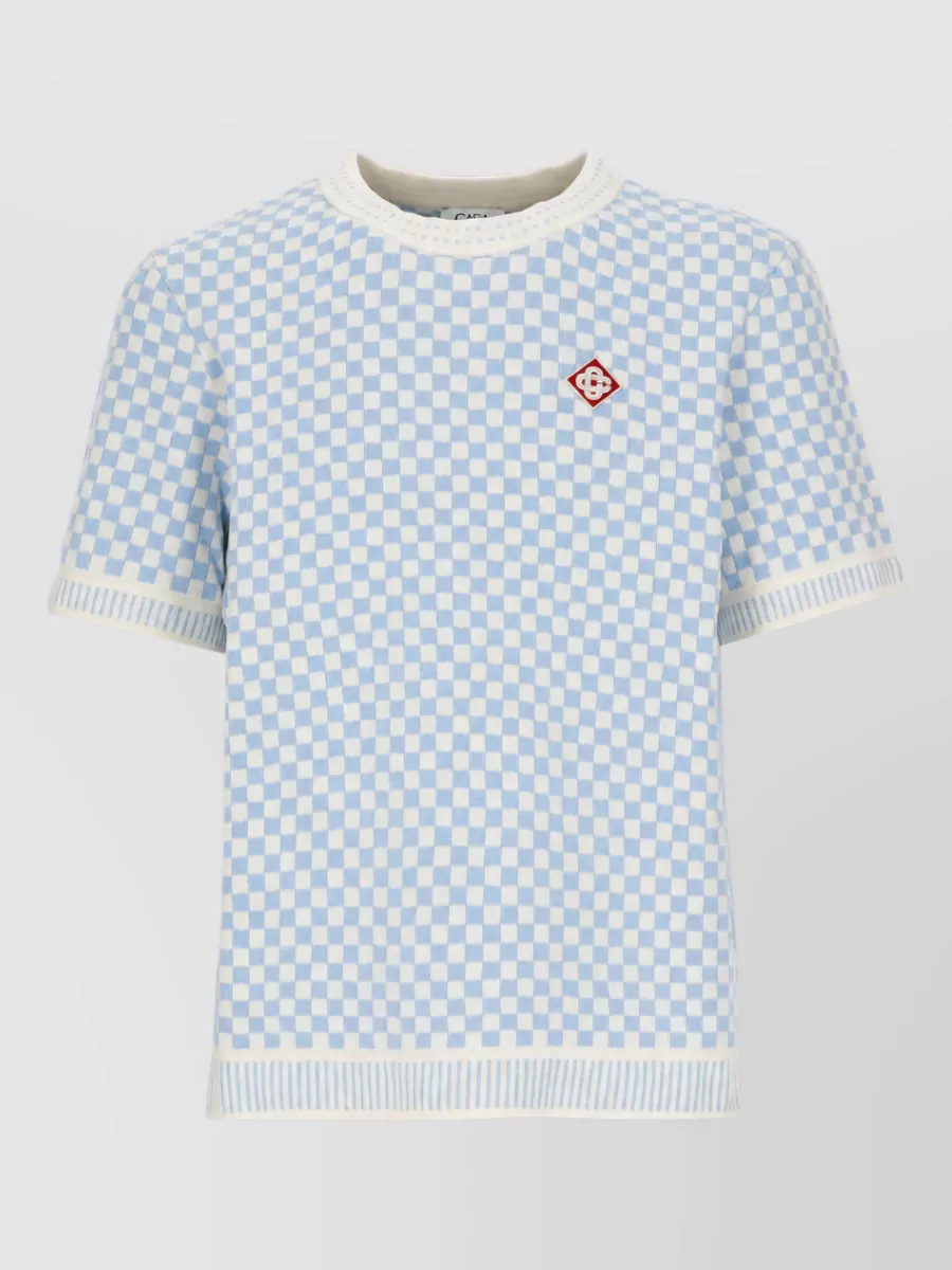 Casablanca checked short-sleeve cotton polo shirt