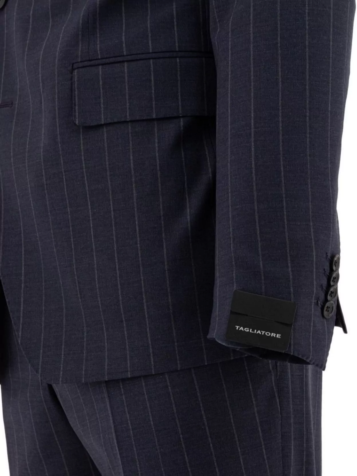 Tagliatore Flap Pockets Notch Lapel Pinstripe Pattern