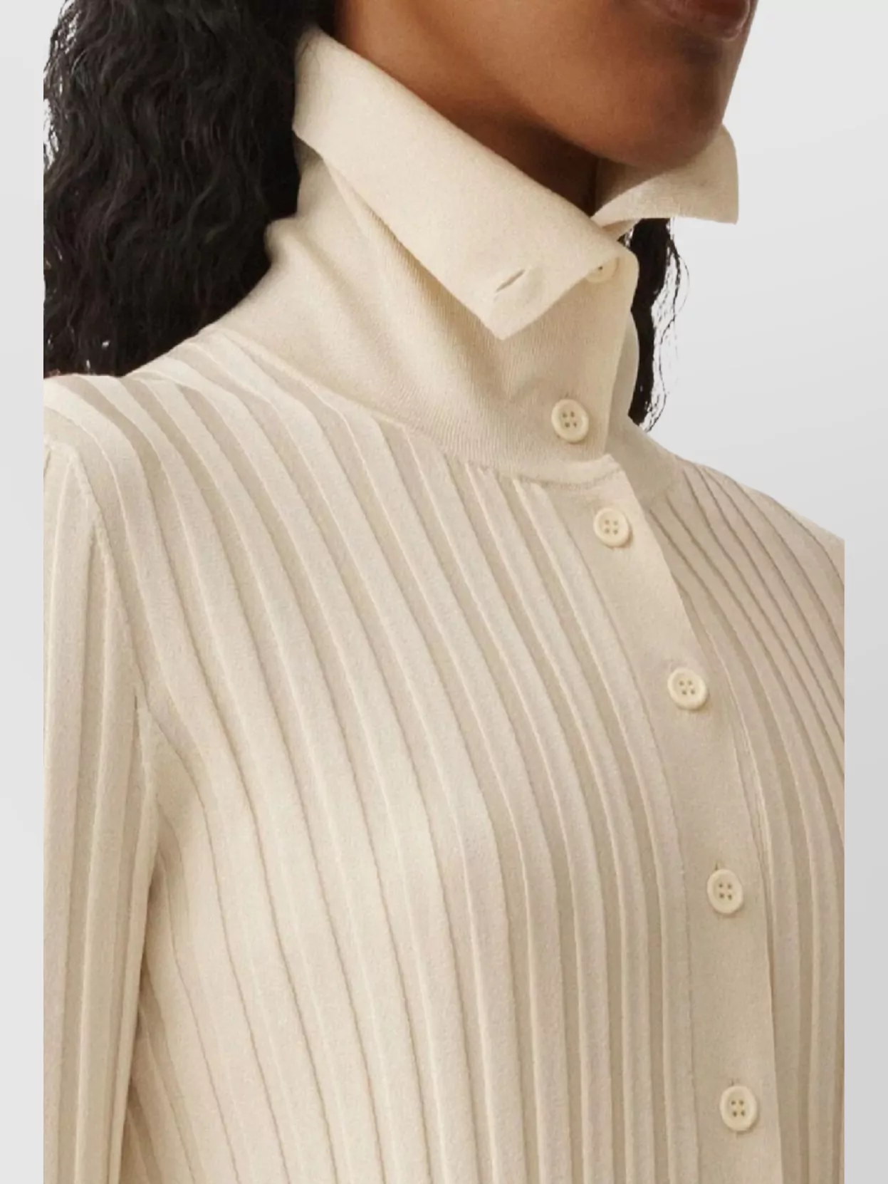 Fabiana Filippi Knitwear With High Collar And Ribbed Texture