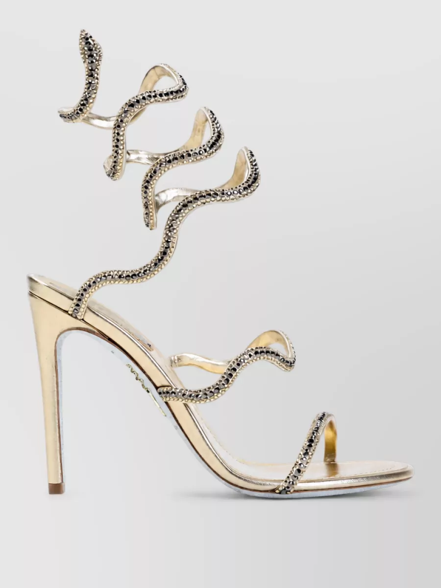 Rene Caovilla Crystal-Embellished Satin Sandals