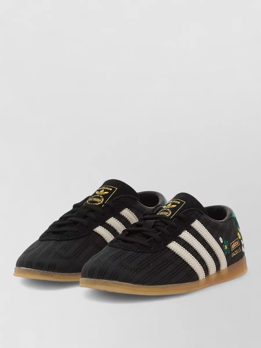 Adidas embroidered floral low-top sneakers