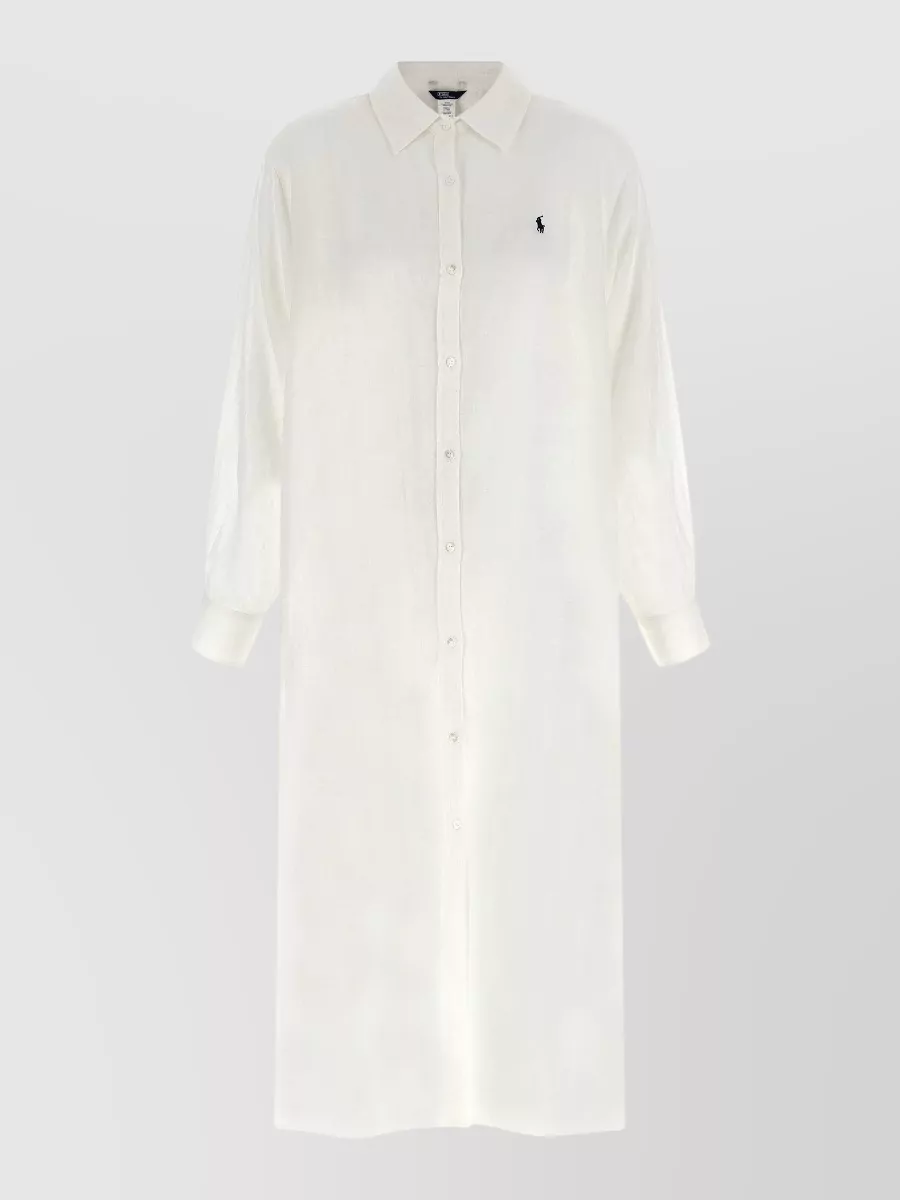 Polo Ralph Lauren Cotton belted long-sleeve shirt dress | The Fashion Square Polo Ralph Lauren Cotton belted long-sleeve shirt dress | The Fashion Square