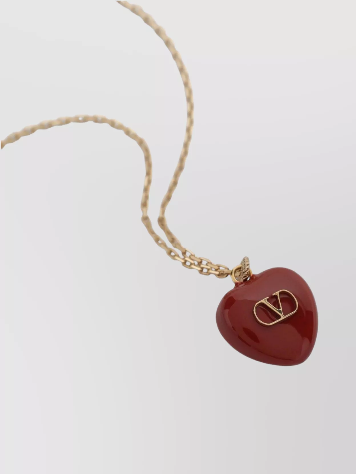 Valentino Royal Heart Necklace Gold-tone Chain In Gold