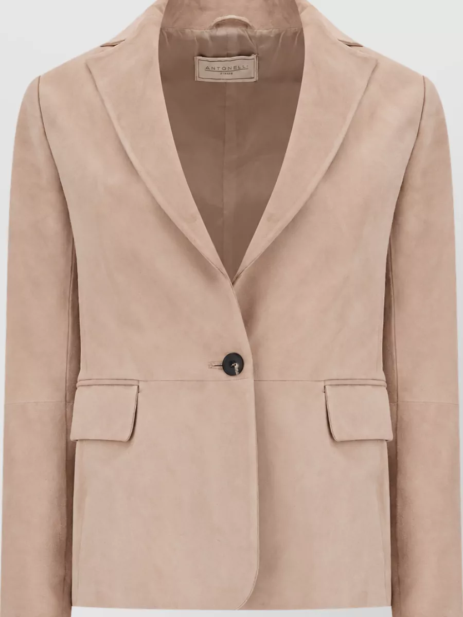 Antonelli Firenze suede single breasted coat