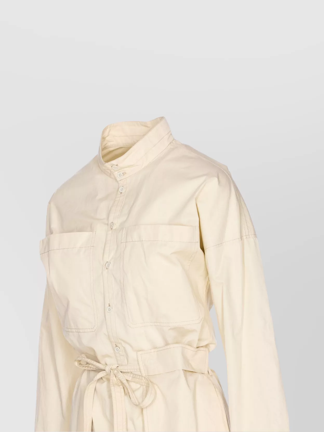Lemaire Creamy Shirt Dress Belted Waist