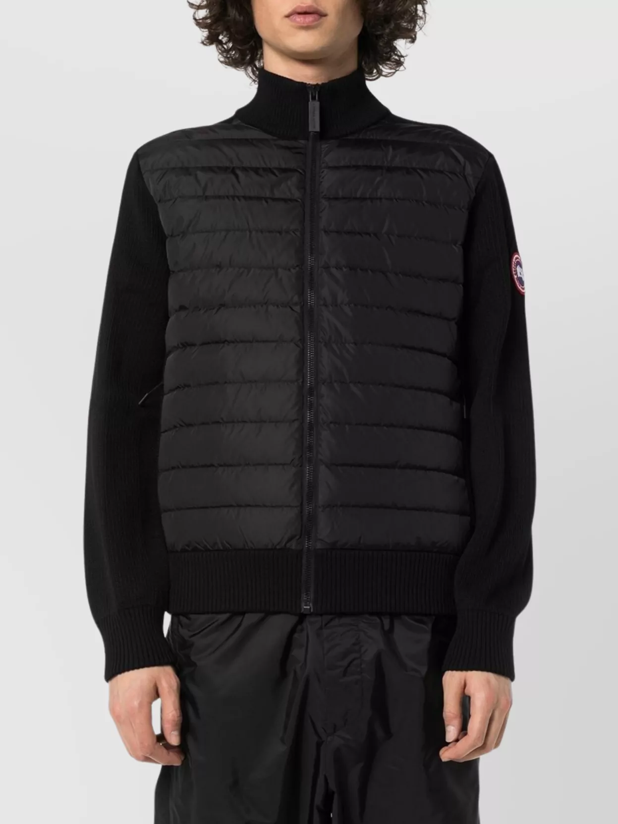 Canada Goose High Neck Quilted Wool Knit Jacket