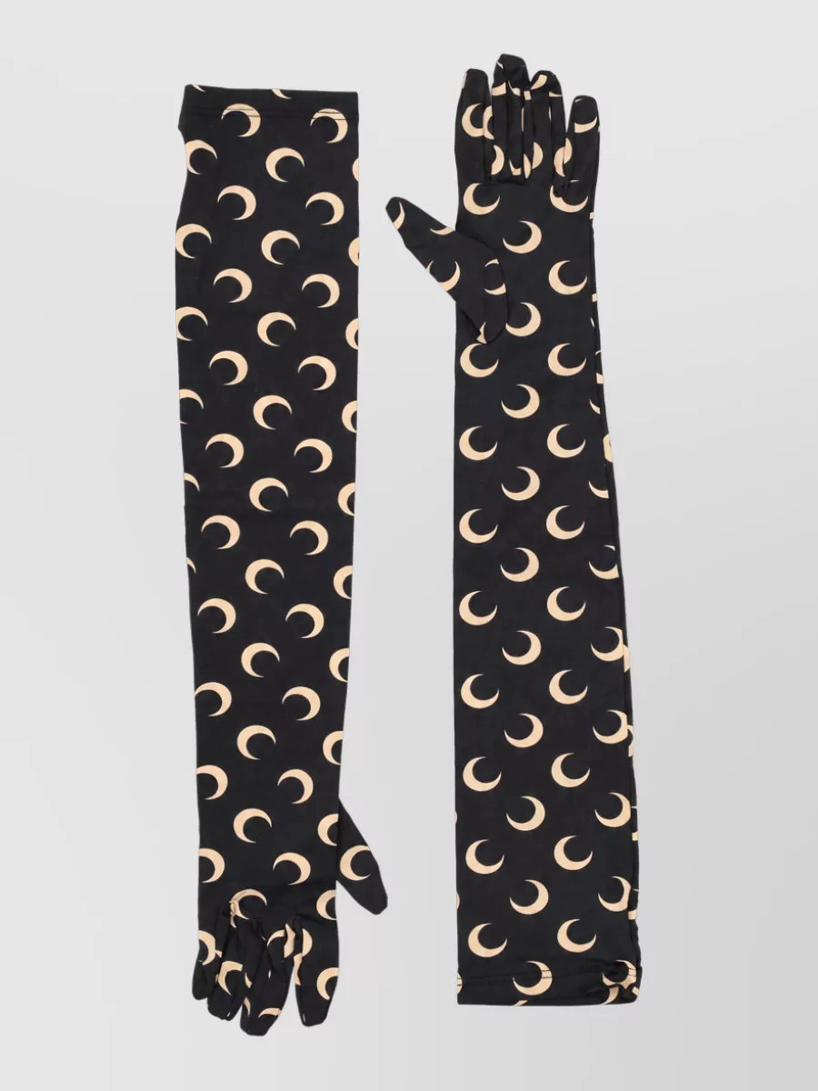 Marine Serre moon print long gloves