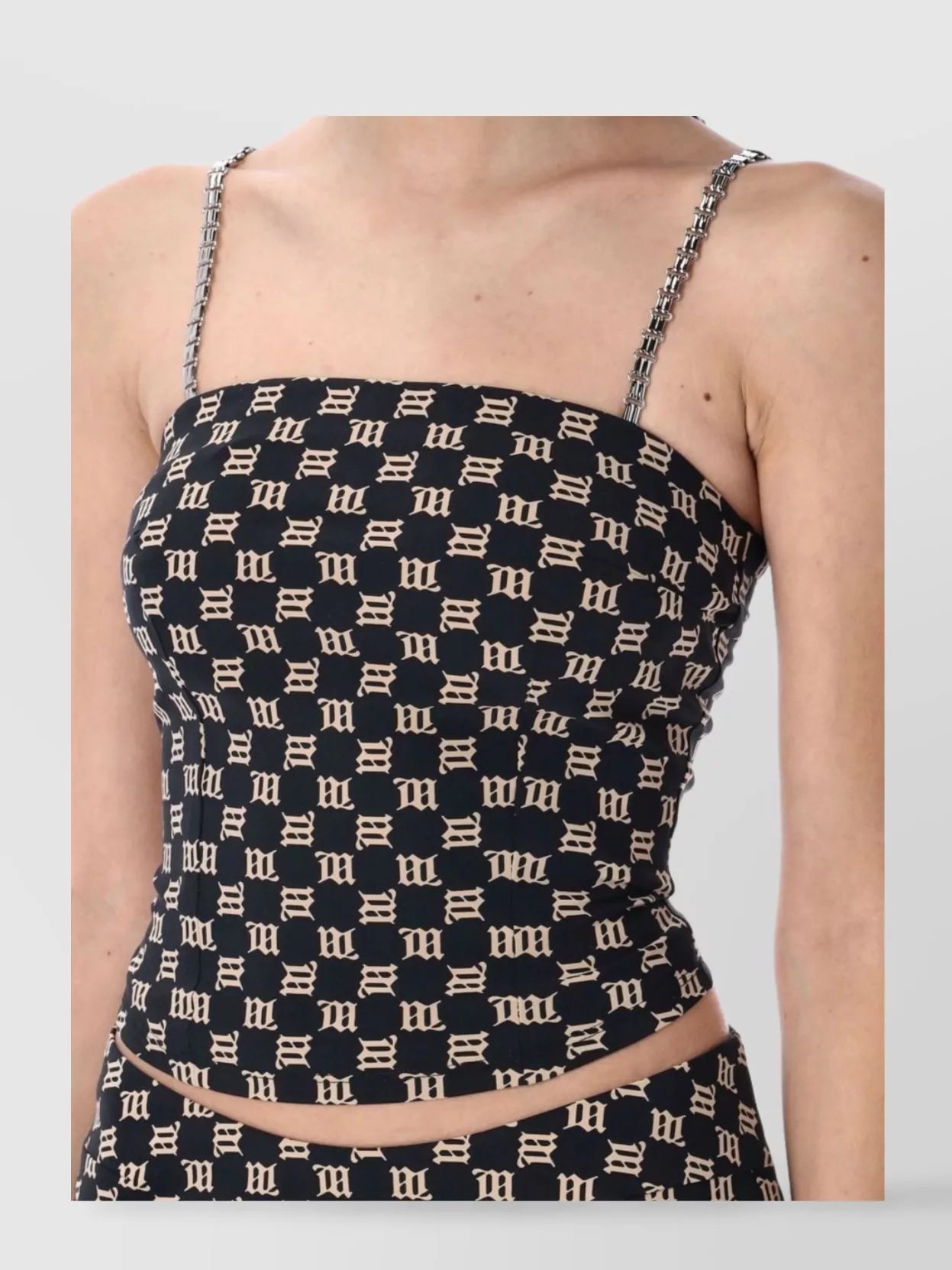 Misbhv Monogram Design Spaghetti Top With Adjustable Straps