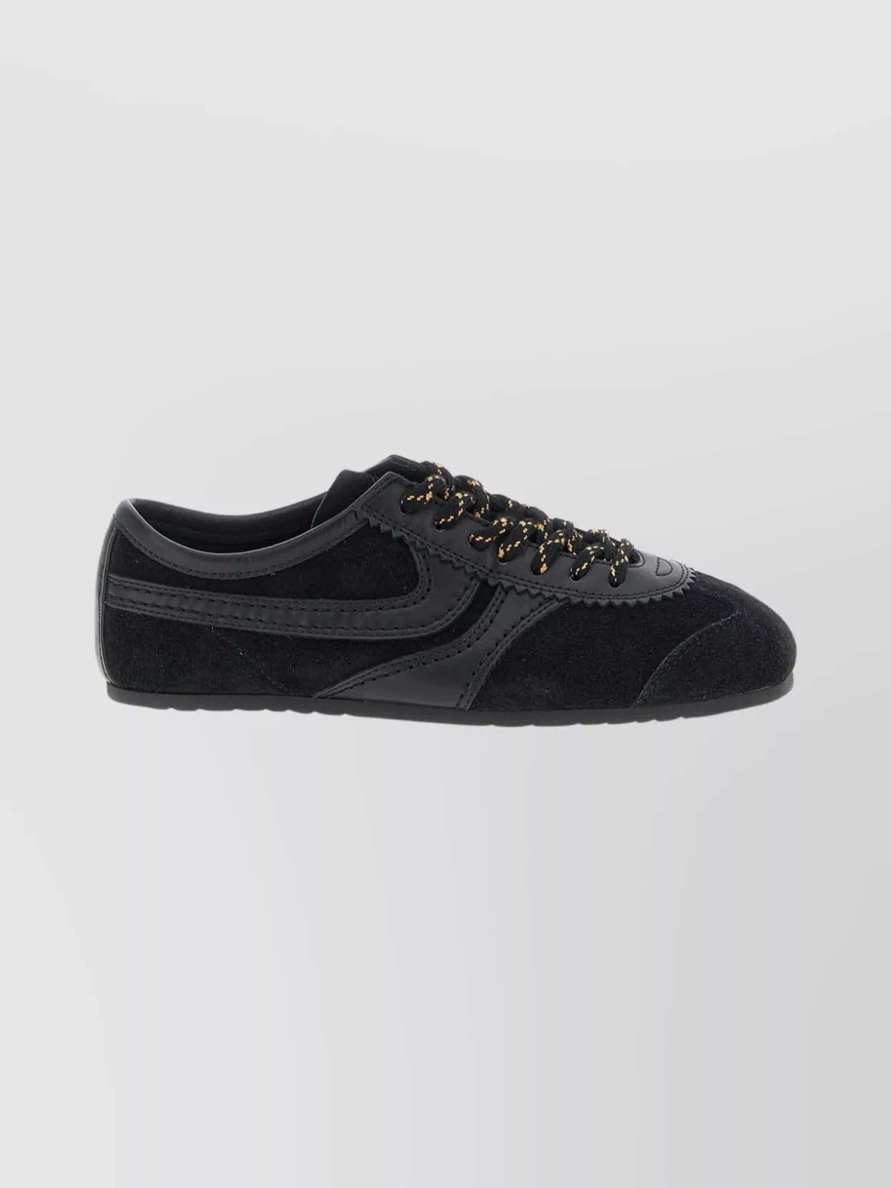 Dries Van Noten Suede Texture Sneakers Featuring Contrast Stitching