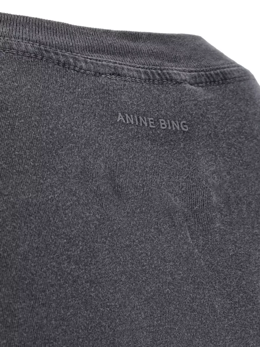 Anine Bing Crew Neck Graphic Print Short Sleeve Top
