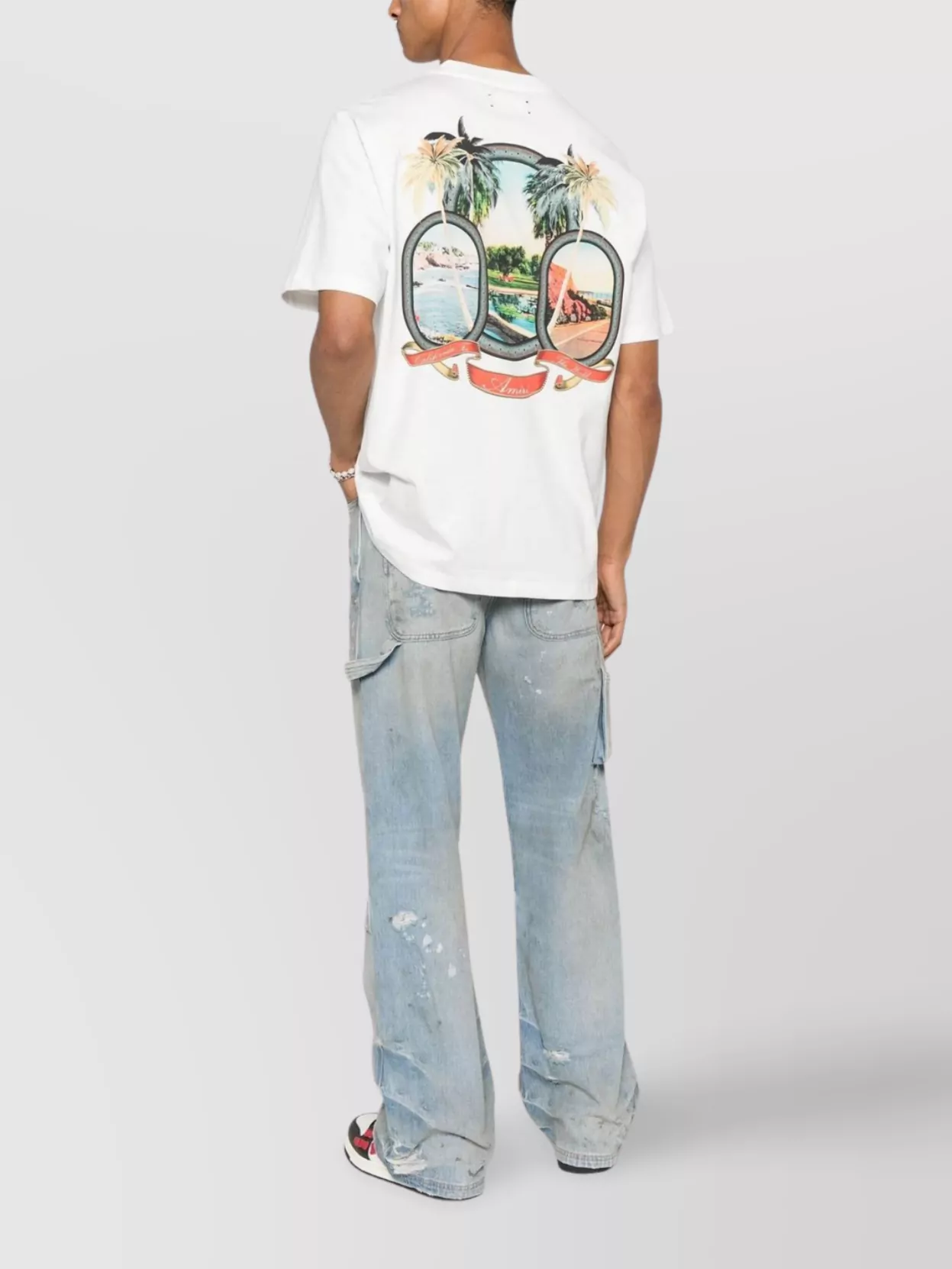 Amiri White Crewneck Printed T-shirt In White