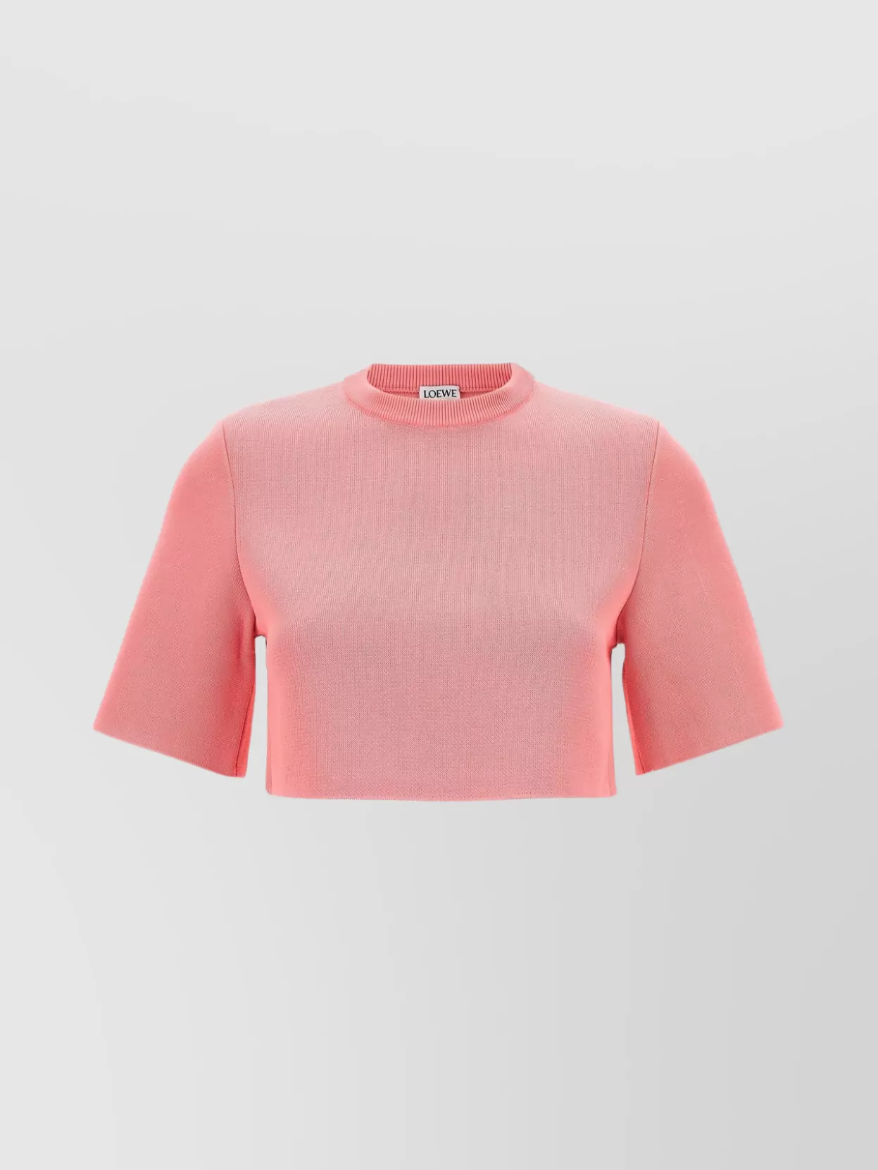 Loewe Crew Neck Cropped Top In Pink