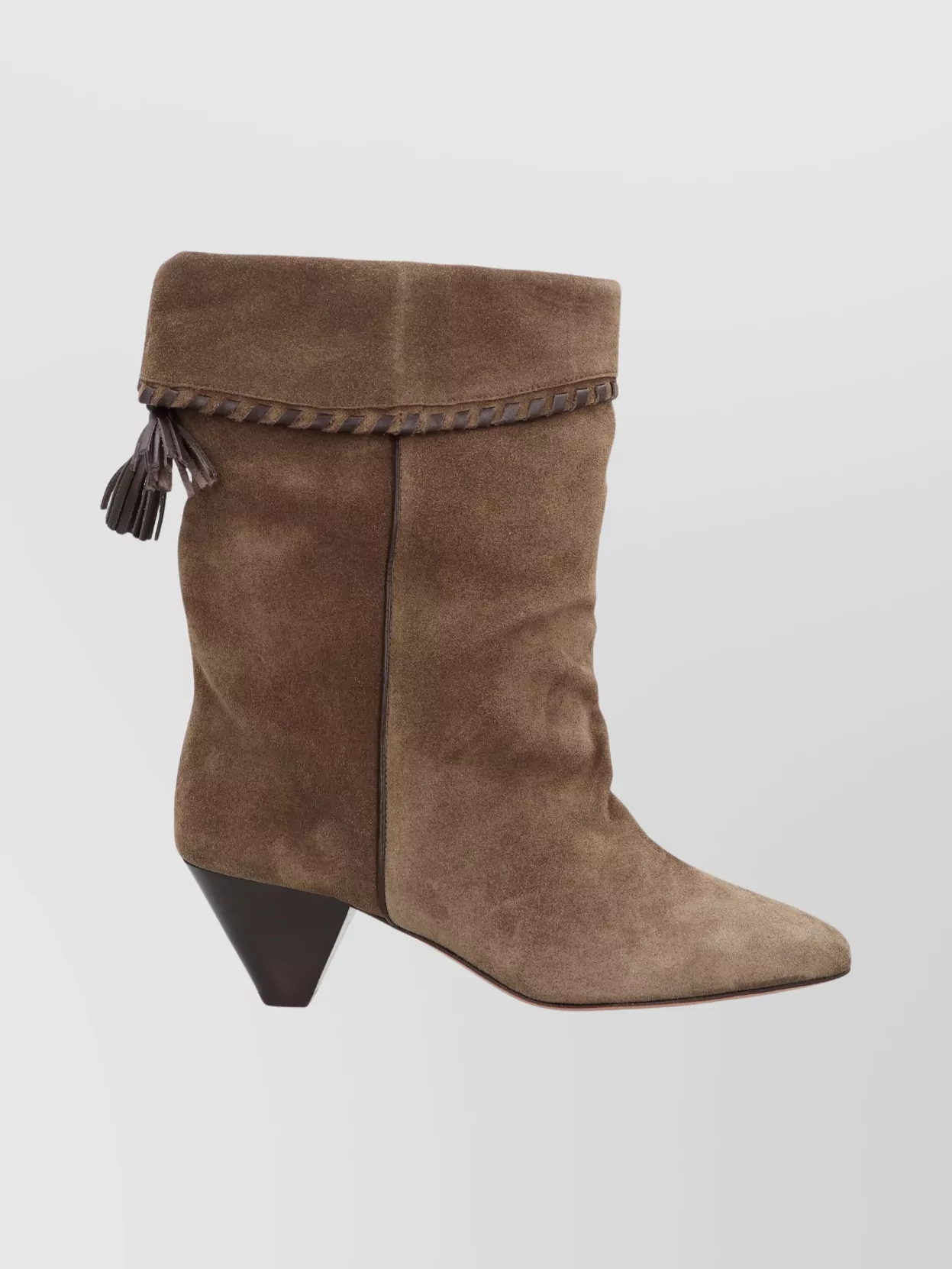 Isabel Marant Suede Ankle Boots Featuring Cone Heel In Brown