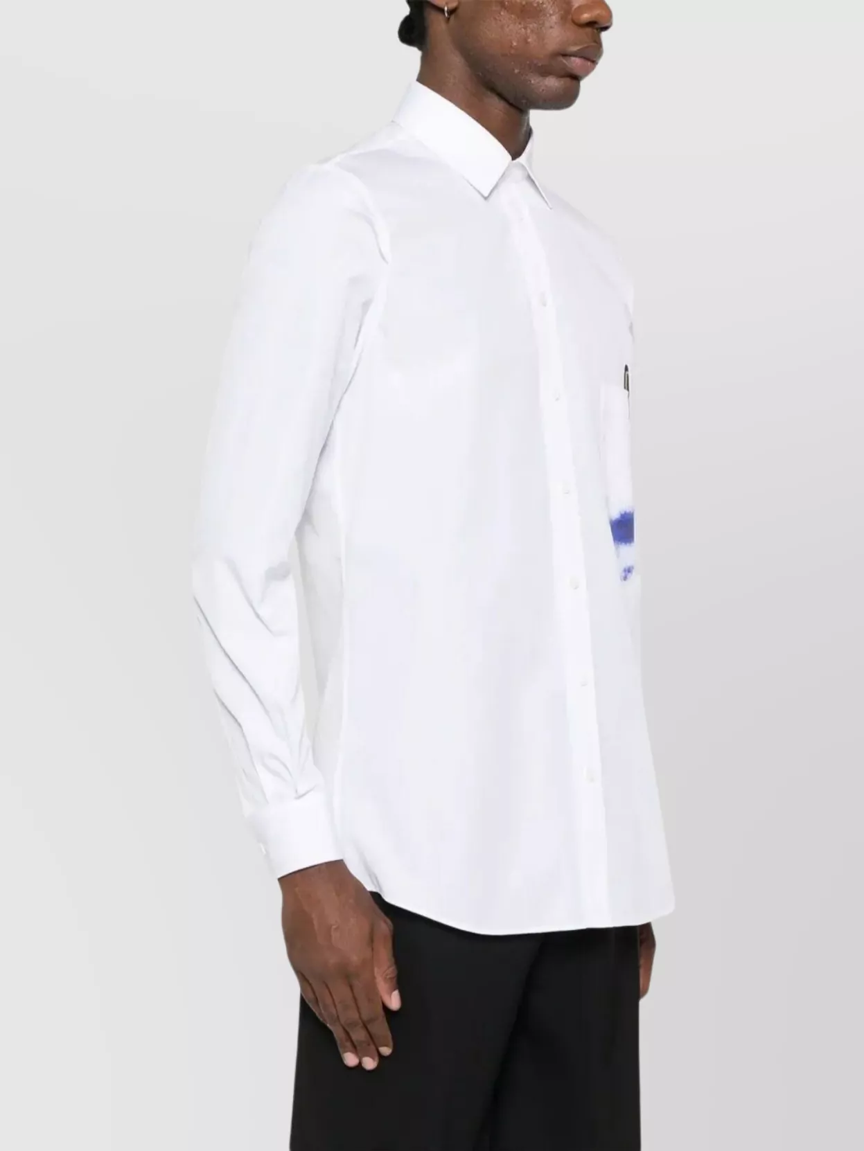 Moschino Collar Long Sleeves Patch Pocket Button-Up Shirt