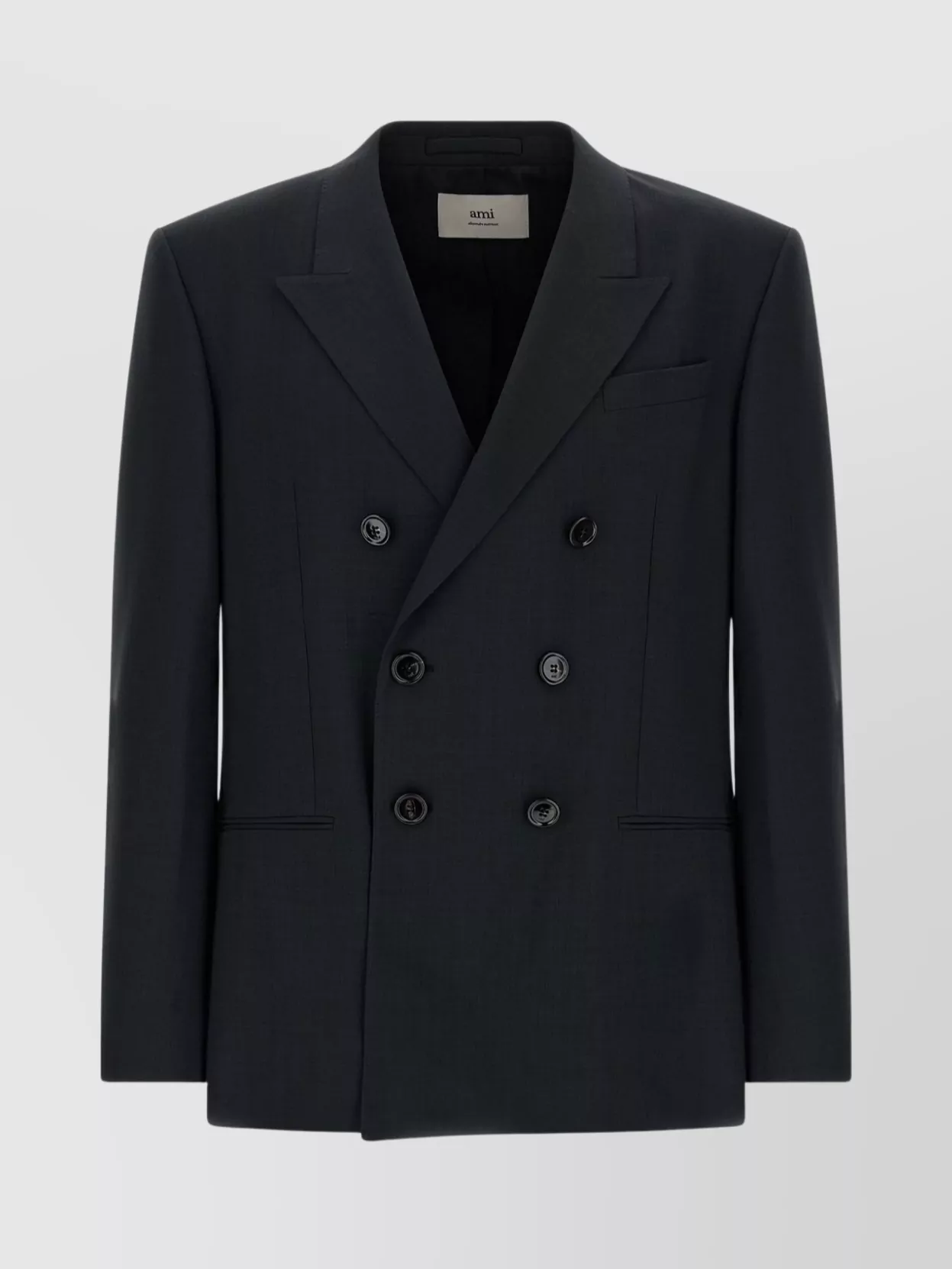 Ami Alexandre Mattiussi Tailored Wool Blazer Featuring Notch Lapel In Black