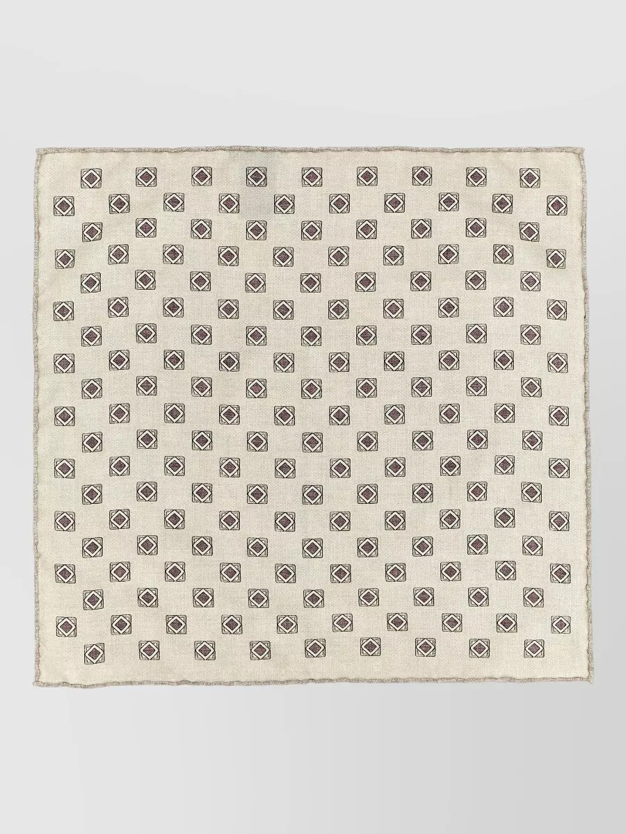 Brunello Cucinelli silk geometric-print pocket scarf
