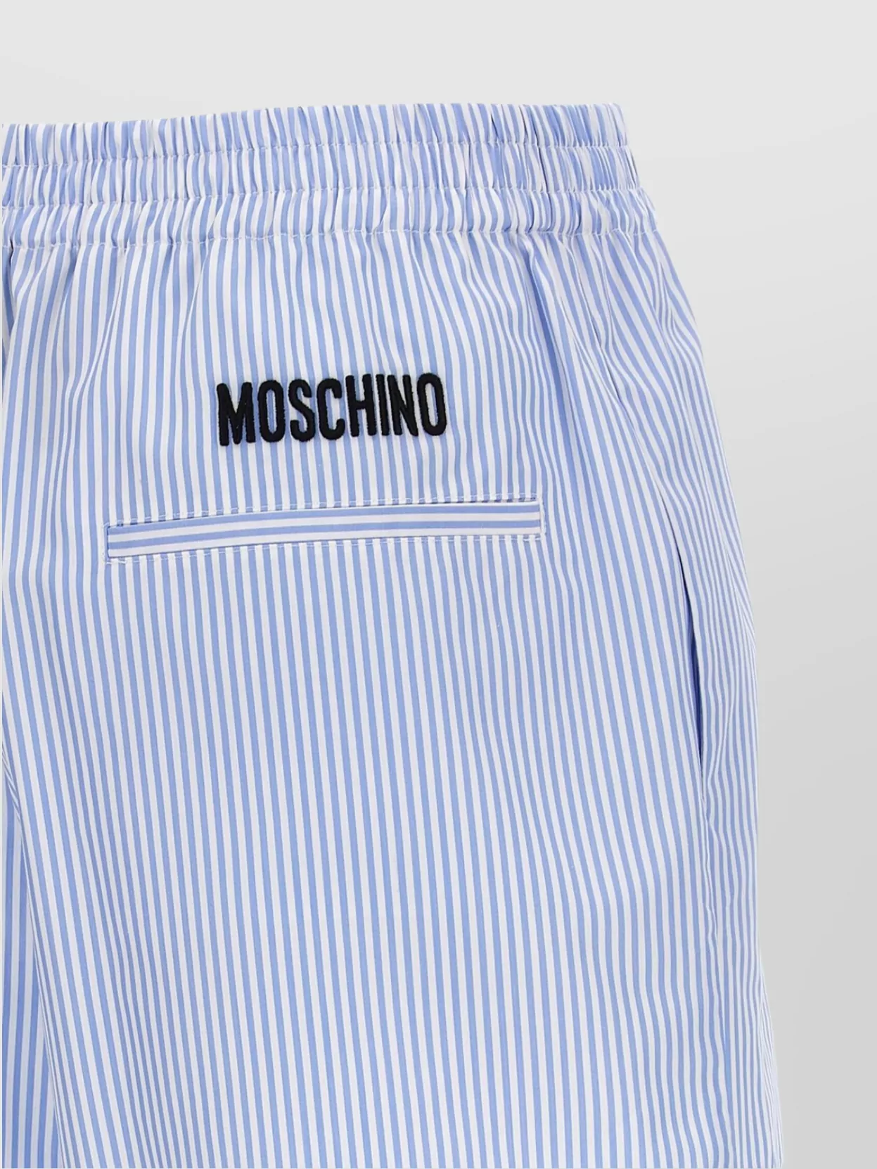 Moschino Striped Buttoned Elastic Waistband Shorts