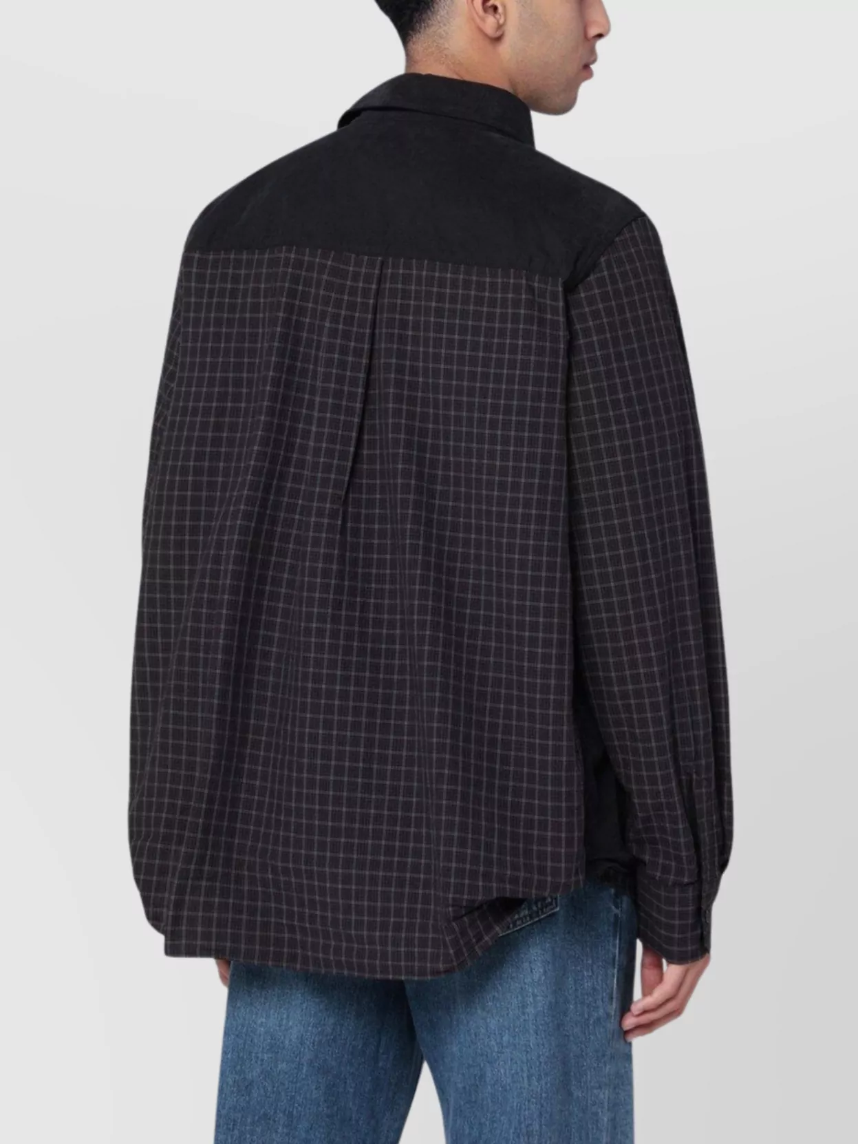 Our Legacy Check Pattern Collared Long Sleeve Shirt In Black