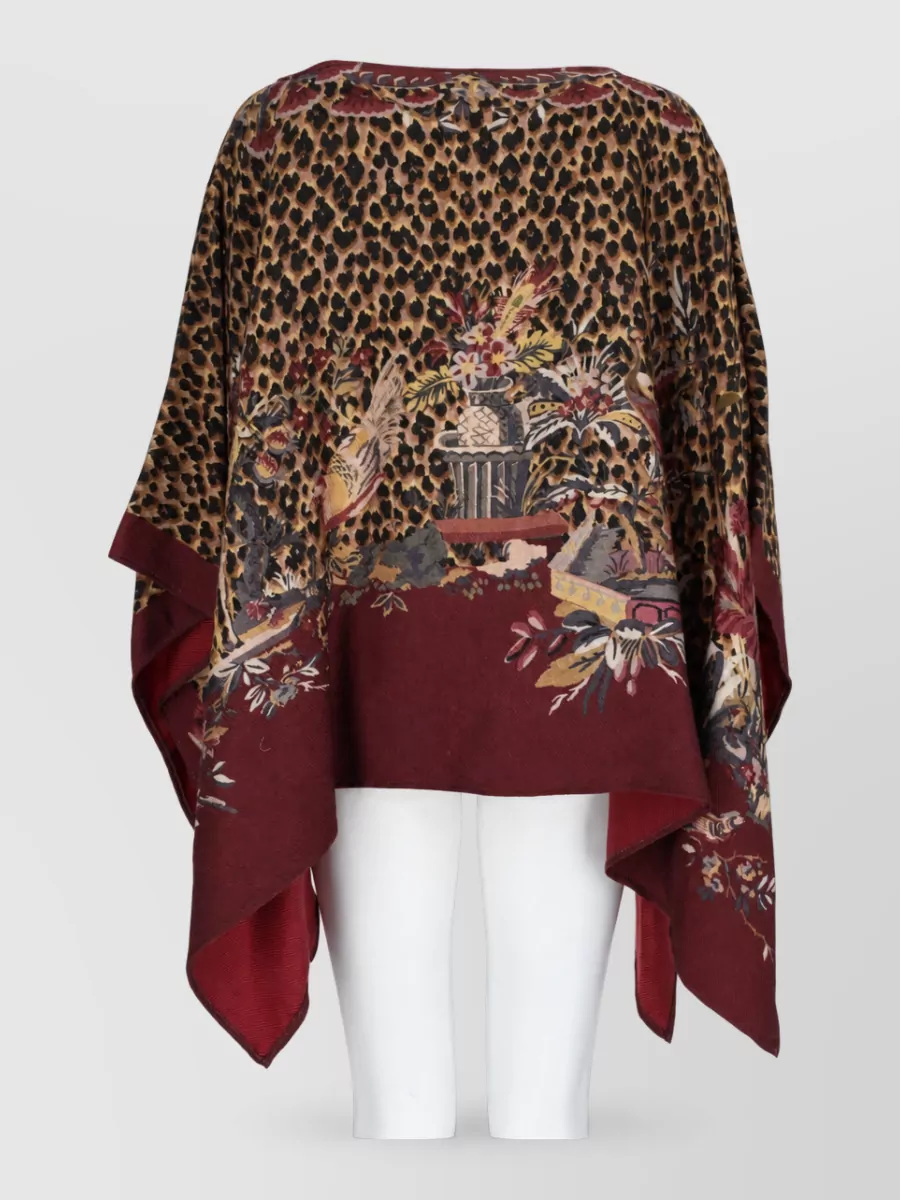 Etro Silk Printed Poncho Top