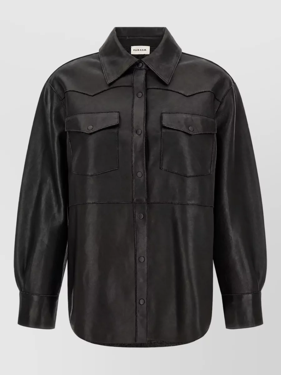 P.a.r.o.s.h. lamb leather shirt jacket
