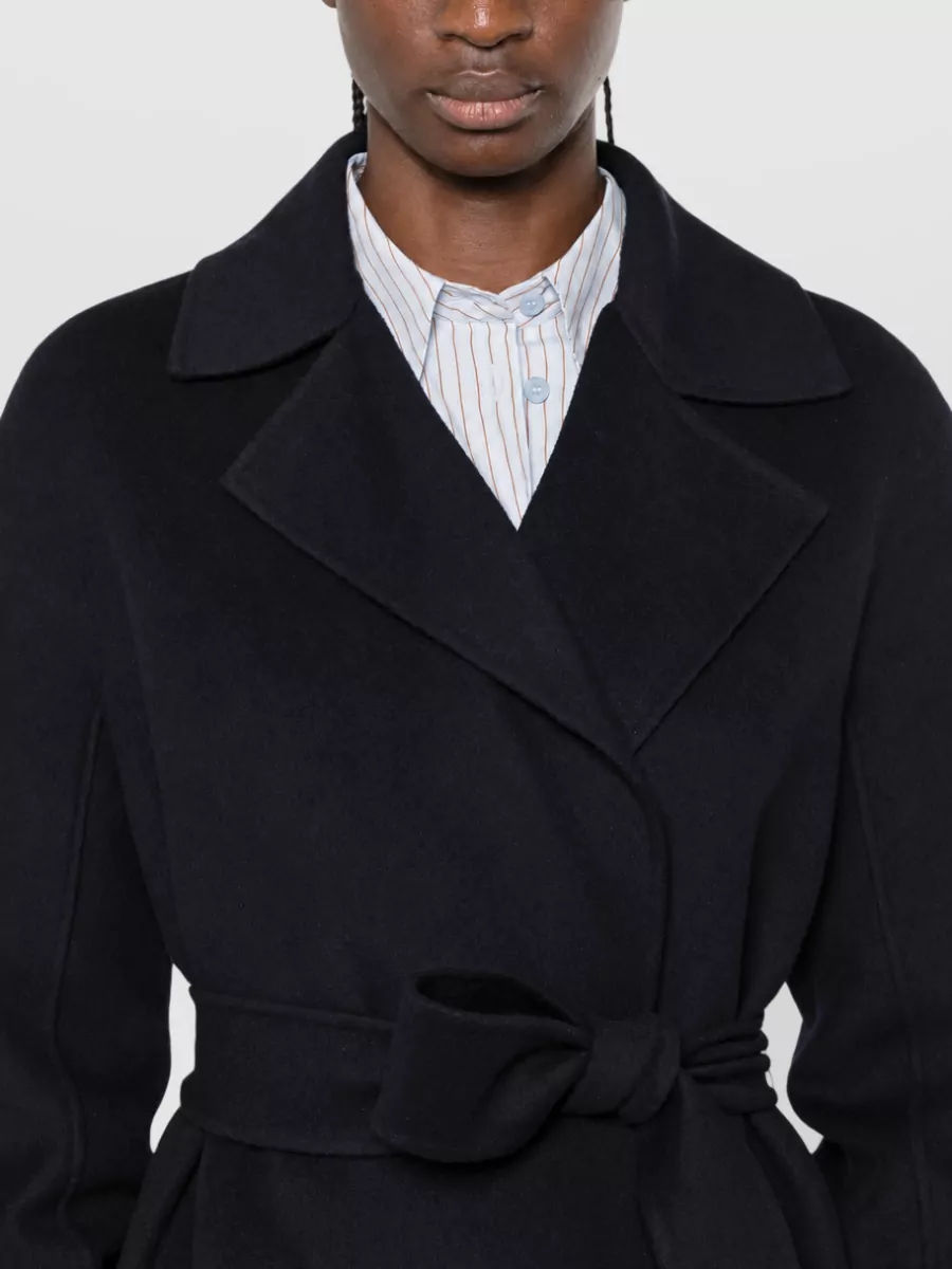 S Max Mara Wool Silk Cashmere Belted Coat