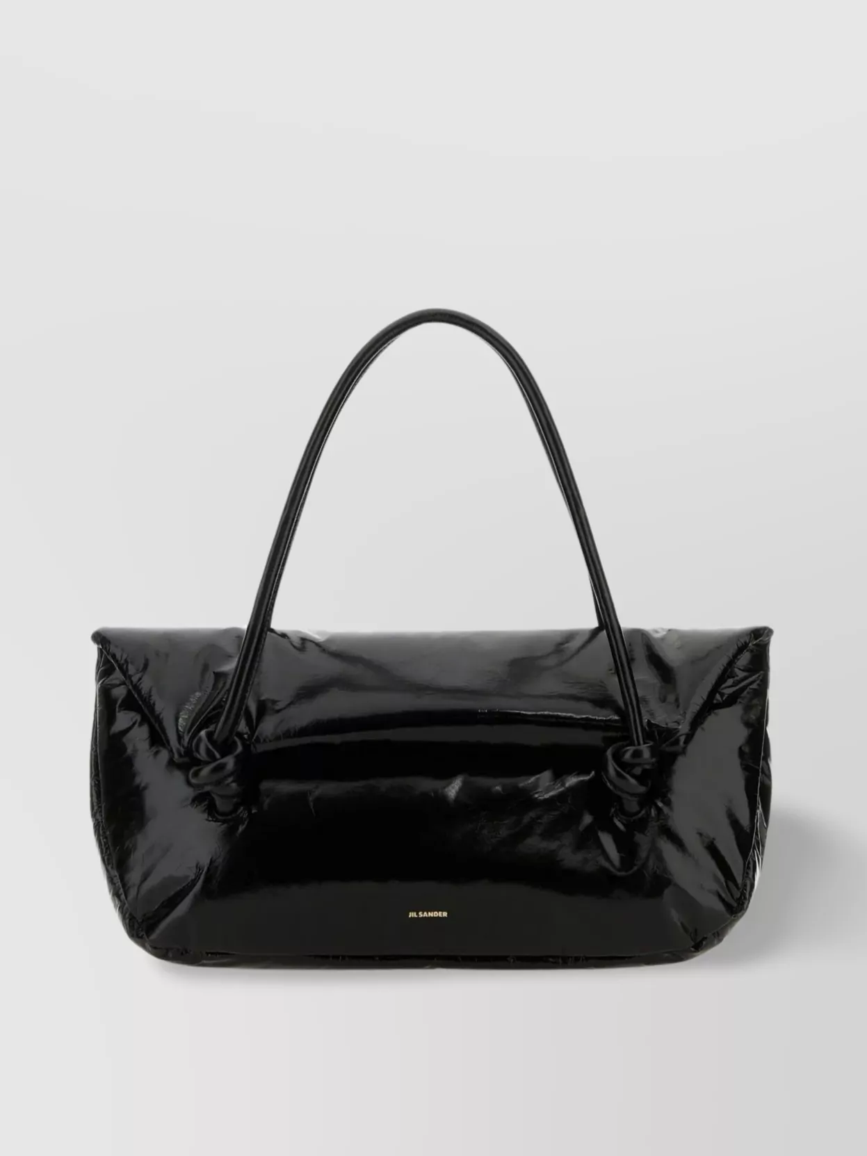 Shop Jil Sander Smooth Leather Handbag With Knotted Handles