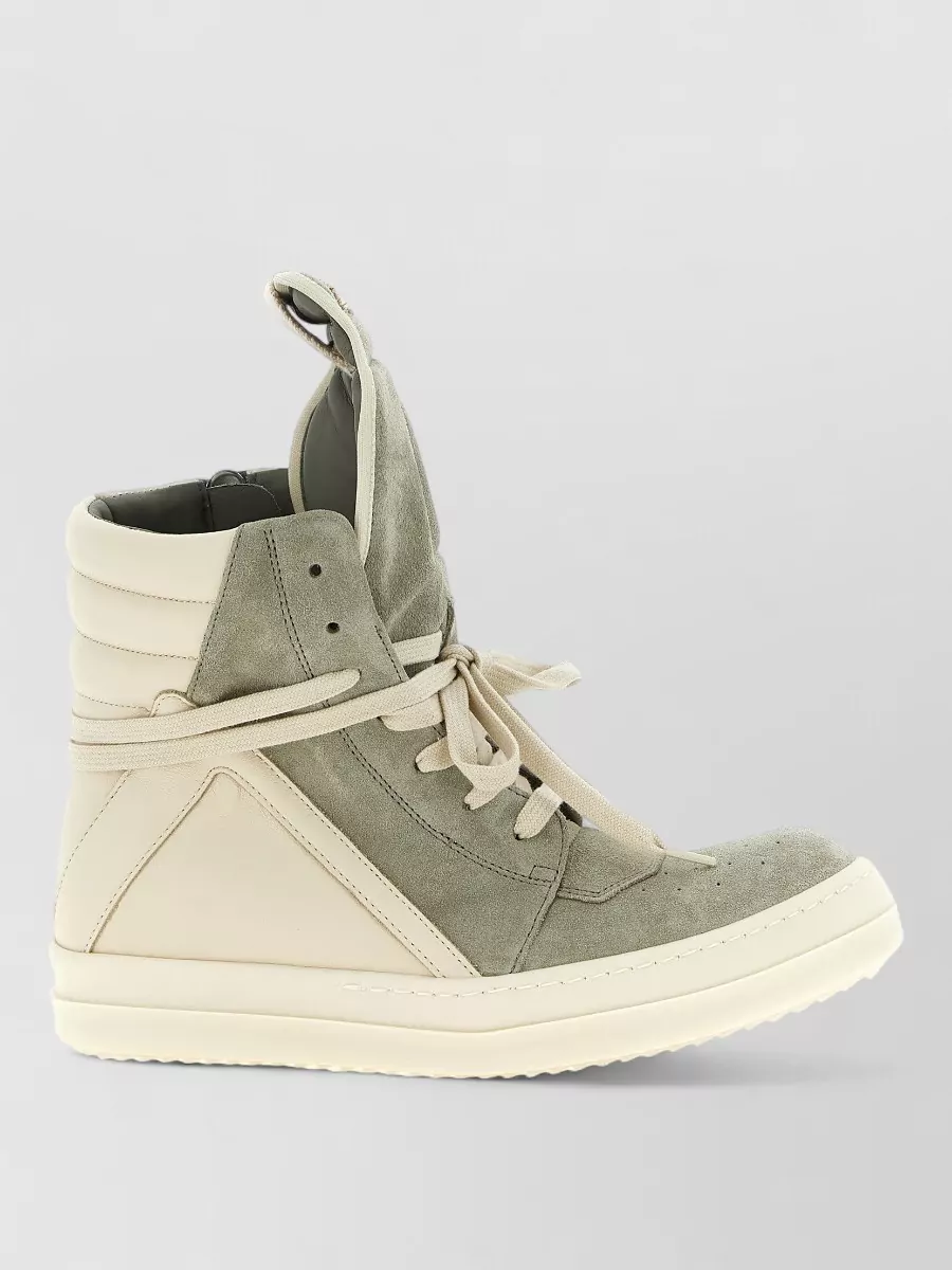 Rick Owens Leather High-Top Sneakers