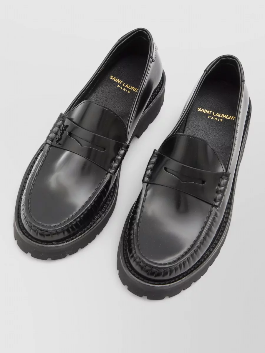Saint Laurent Le Loafer Almond Toe Stack Heel