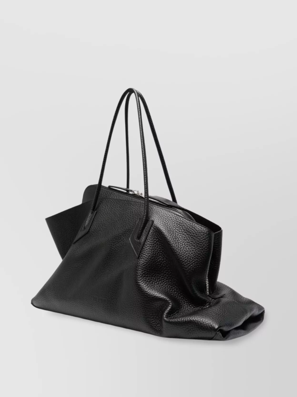 The Attico Large Pebbled Shoulder Bag With Asymmetric Design