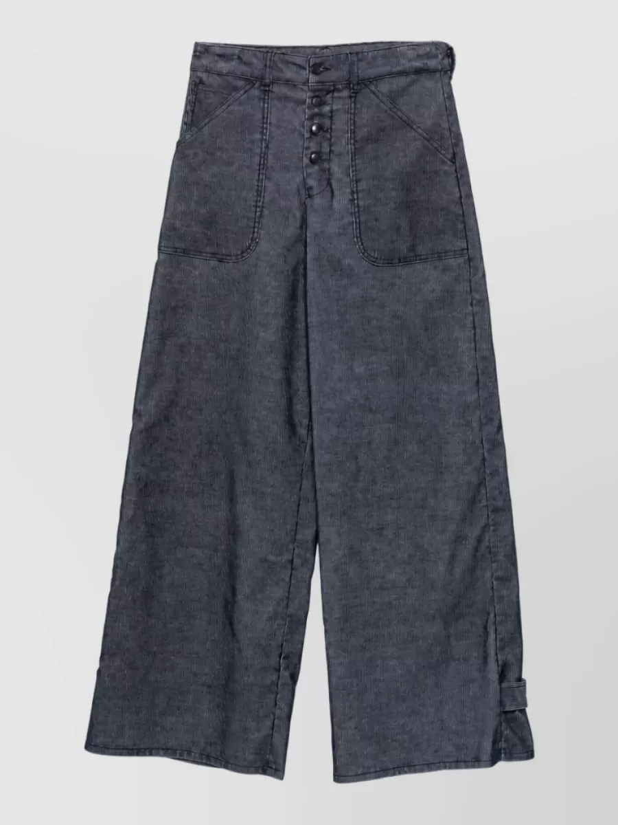 Emporio Armani striped velvet straight-leg trousers