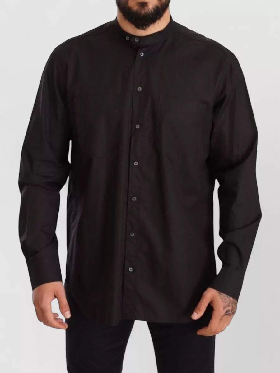 Dolce&Gabbana cotton relaxed-fit long-sleeve mandarin-collar shirt