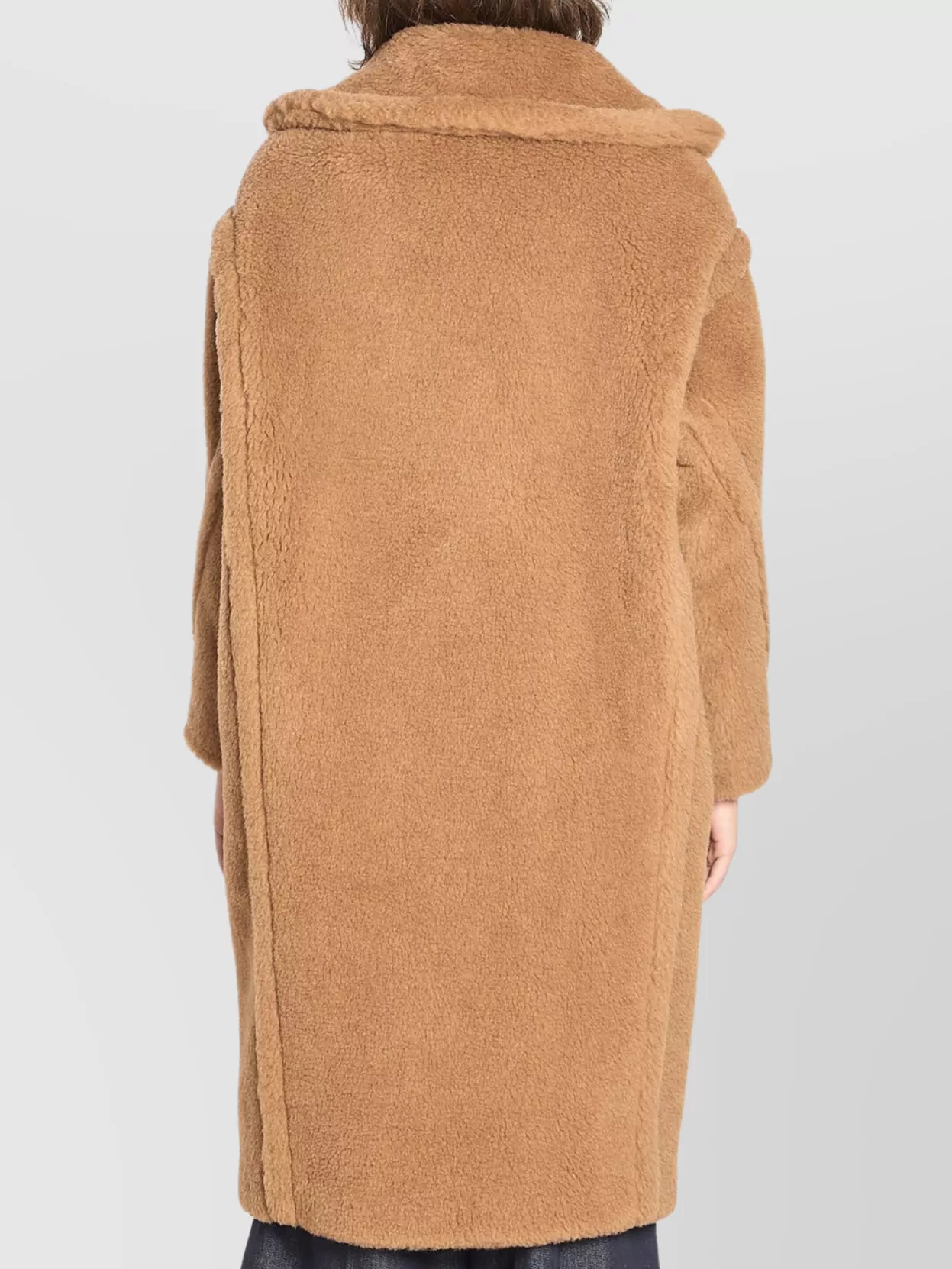 Max Mara Teddy Coat In Natural Camel Silk