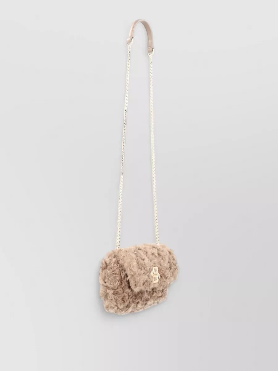 Hugo Boss Chain Strap Faux Fur Shoulder Bag