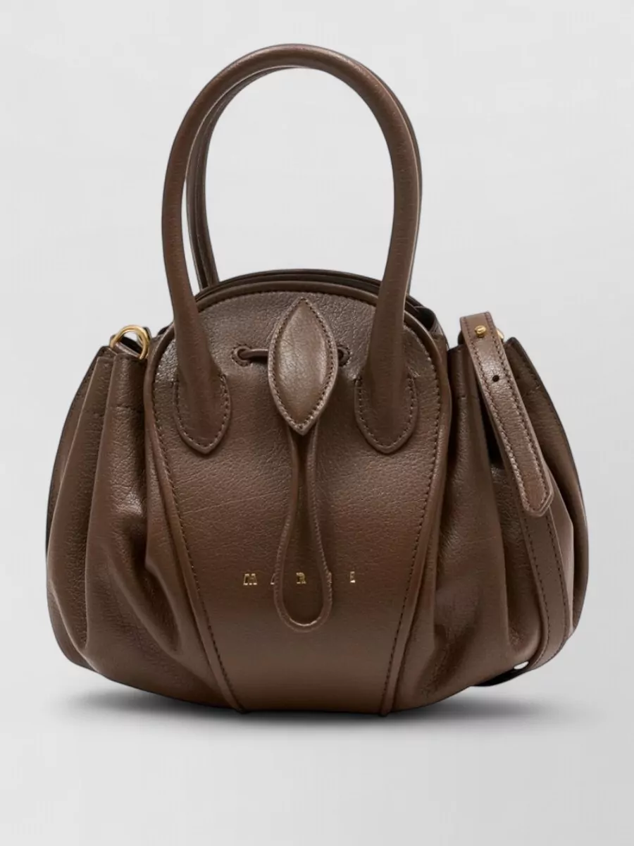 Marni tulipea small leather tote bag