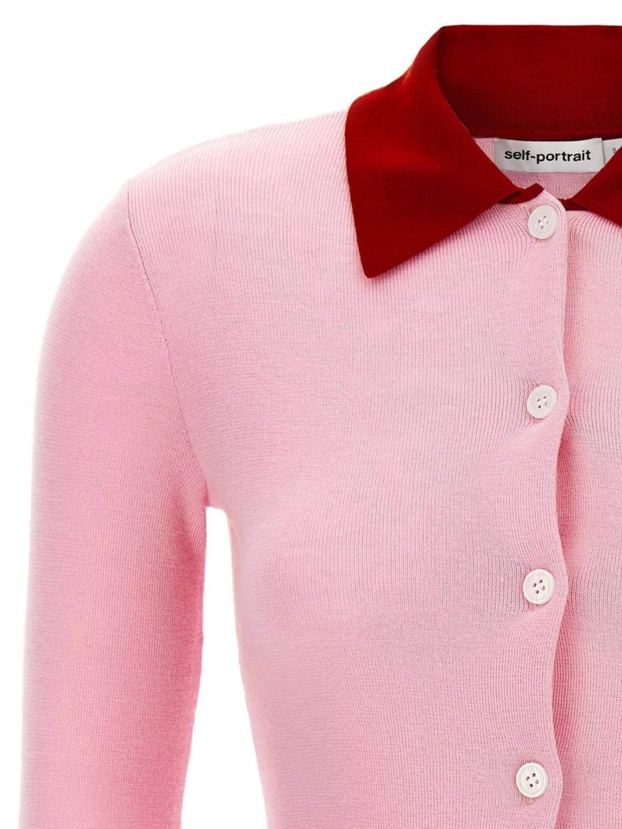 Self-Portrait Wool Slim-Fit Long-Sleeve Cardigan