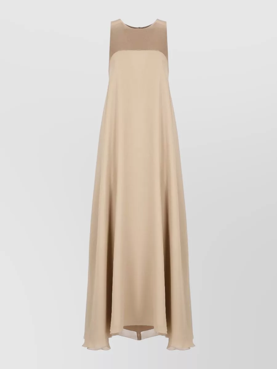 Antonelli Firenze Silk Sleeveless Crewneck Maxi Dress