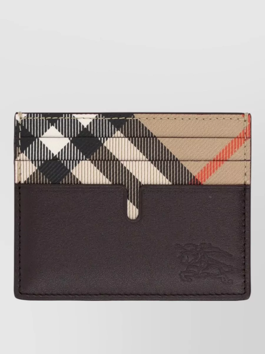Burberry leather check card holder