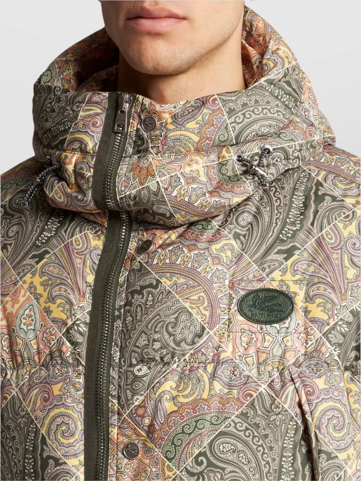 Etro Puffer Jacket With Hooded Paisley Print