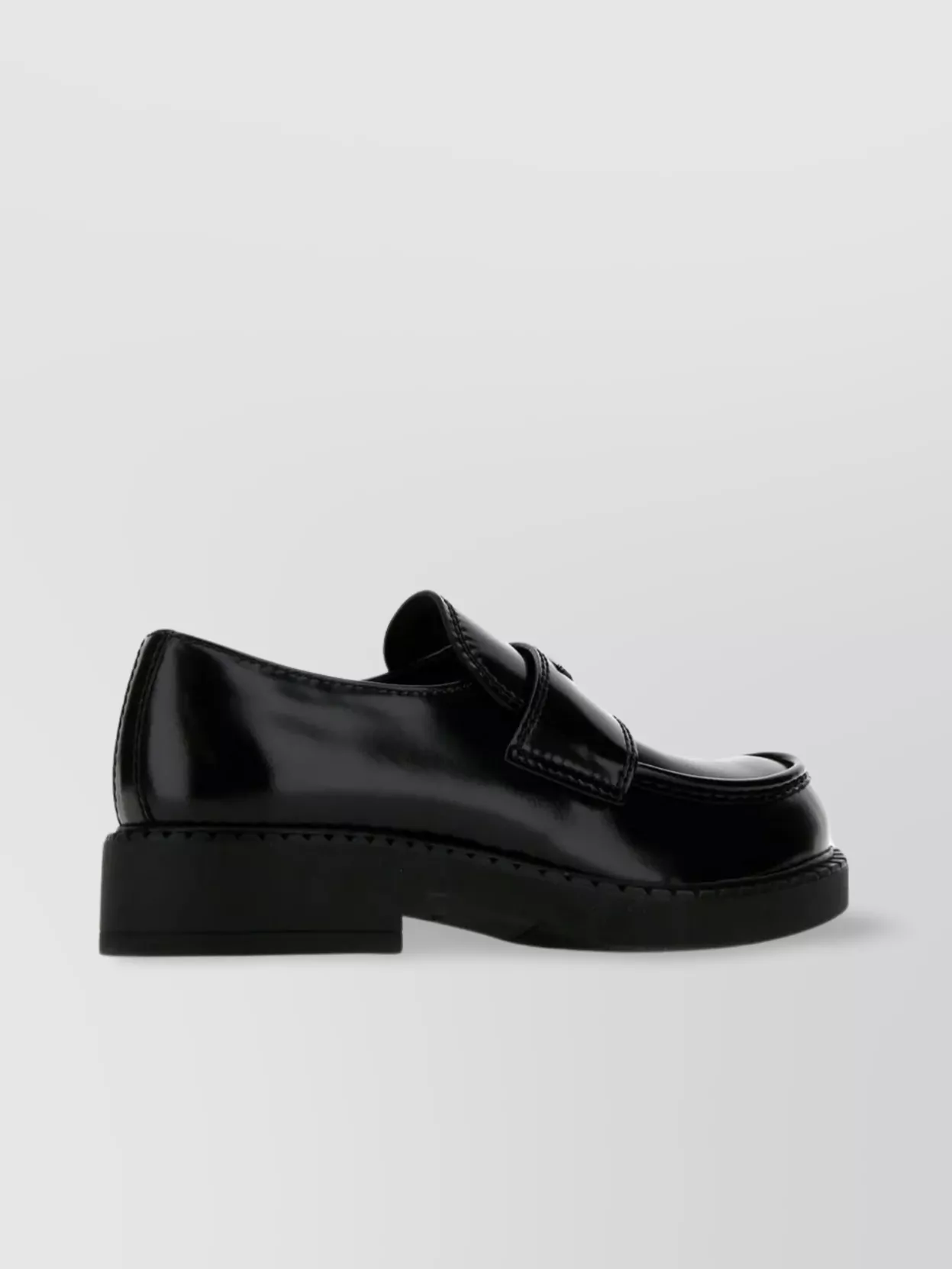Shop Prada Penny Strap Leather Loafers