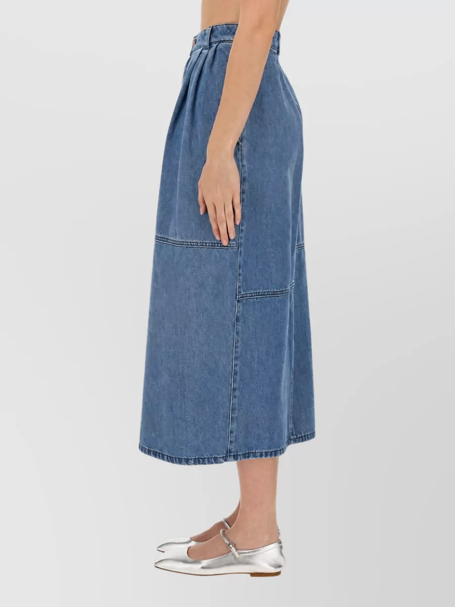 Alysi Denim Midi Skirt