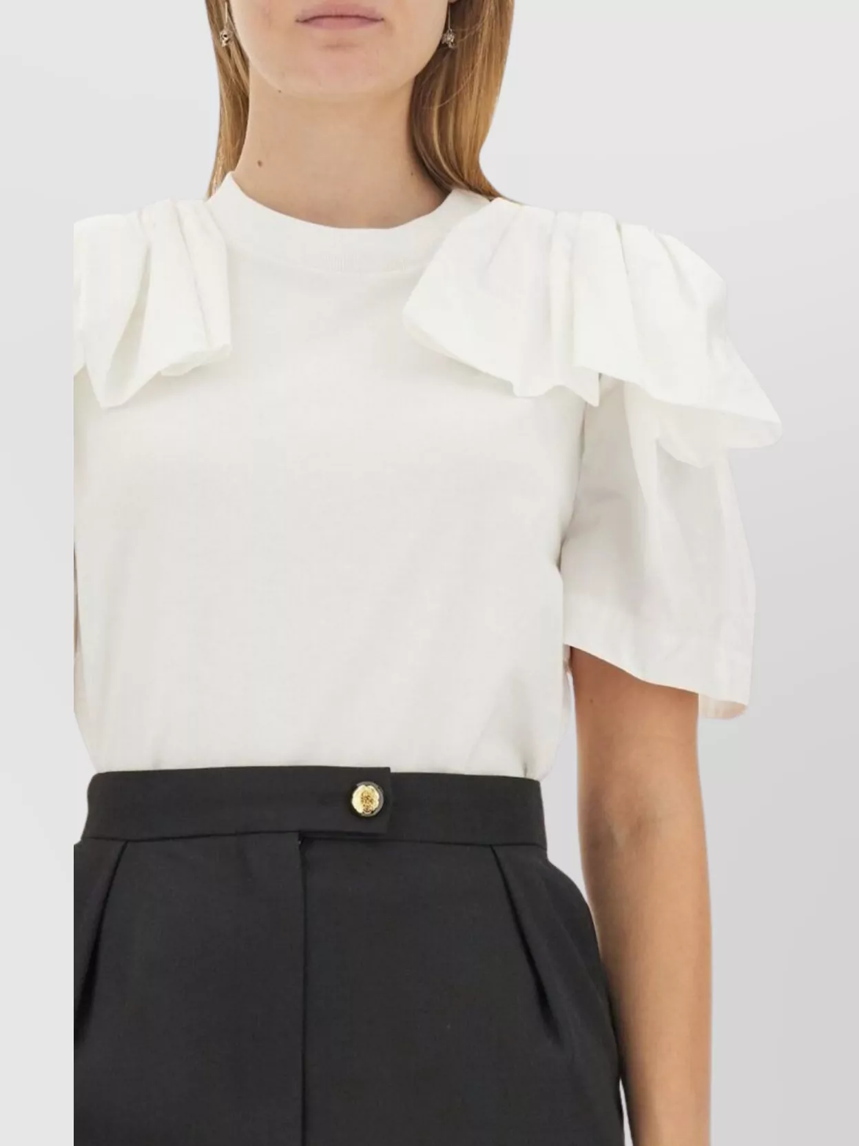 Alexander Mcqueen Ruffled Cotton T-Shirt