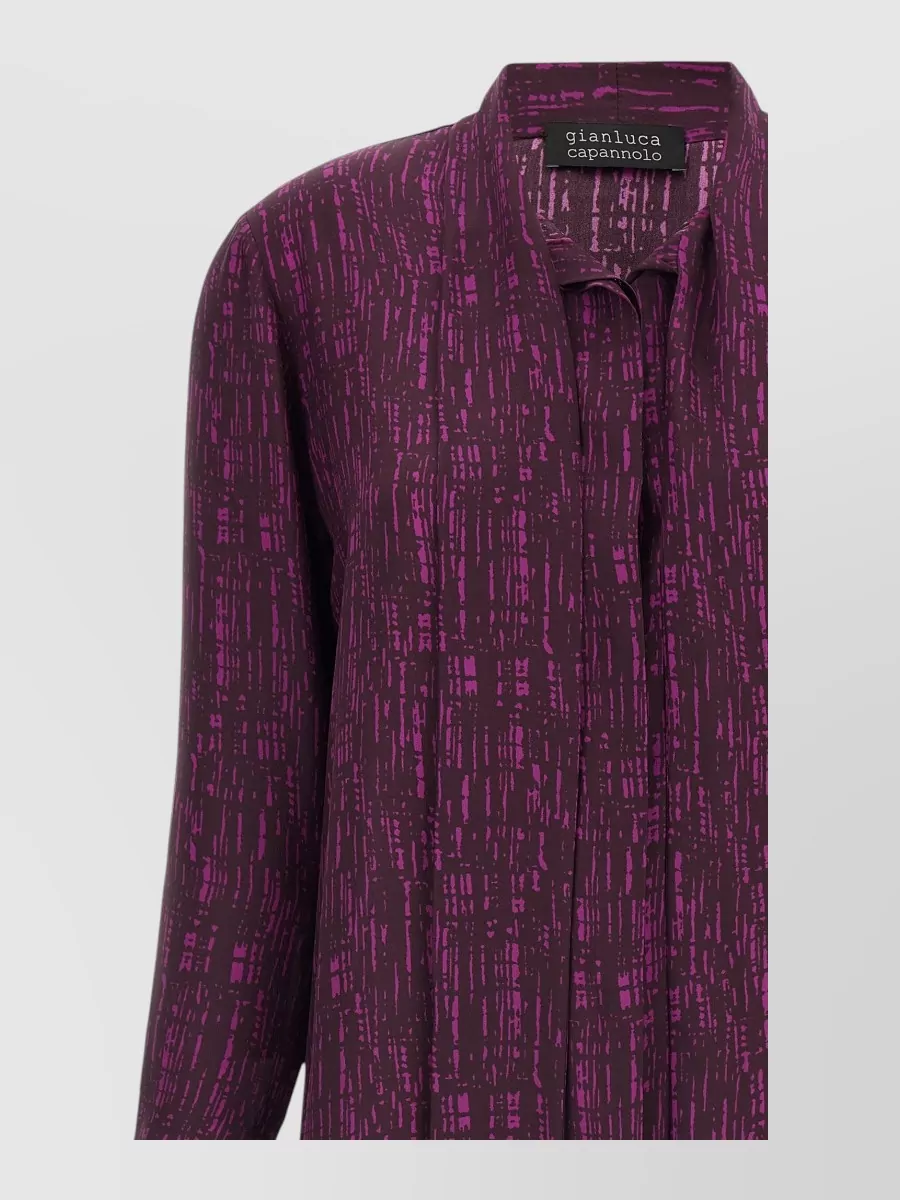 Gianluca Capannolo Silk Printed Long-Sleeve Blouse
