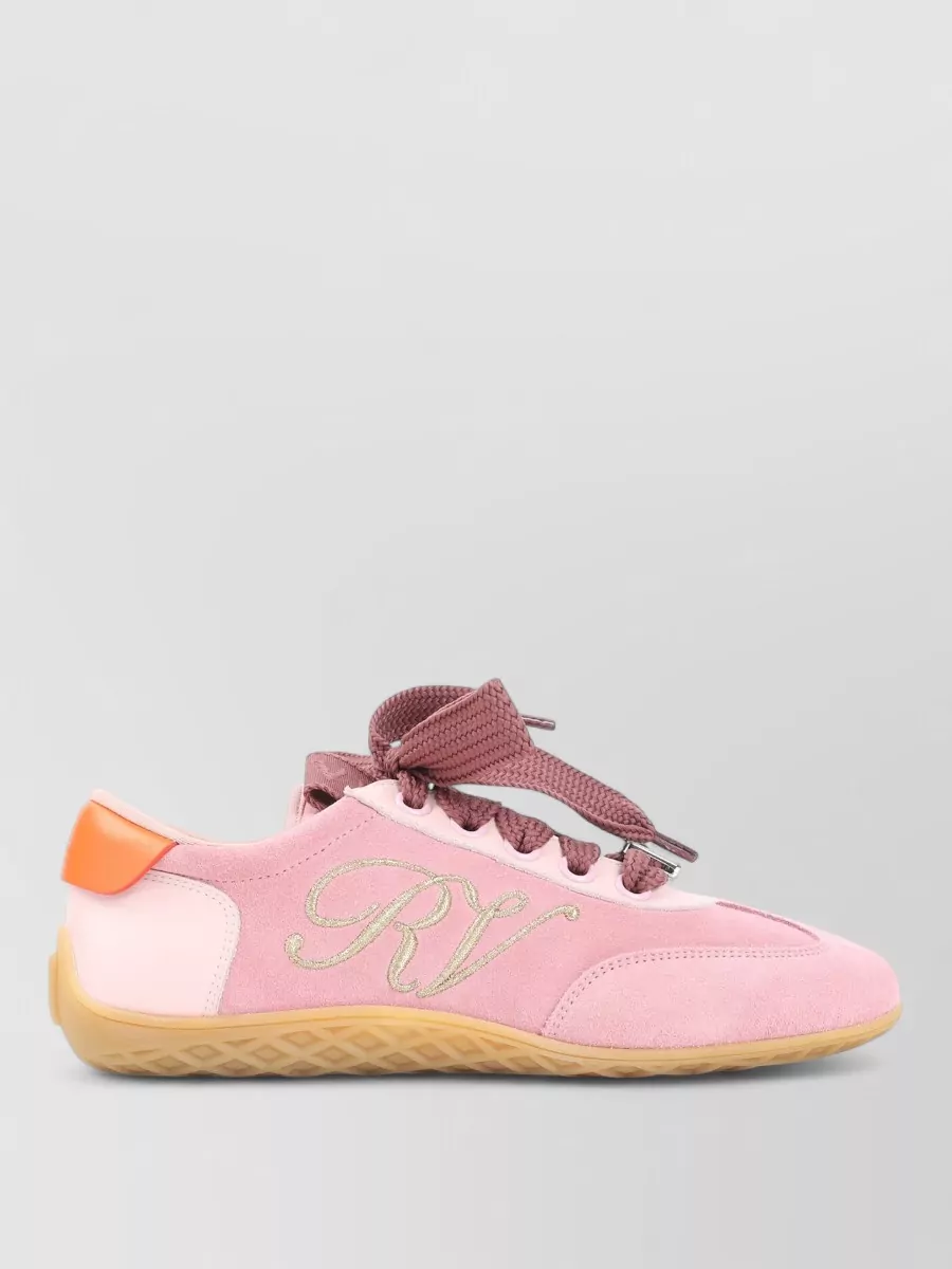 Roger Vivier Suede Leather Low-Top Sneakers